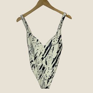 NWT Madewell One Piece Black and White Bathing Suit